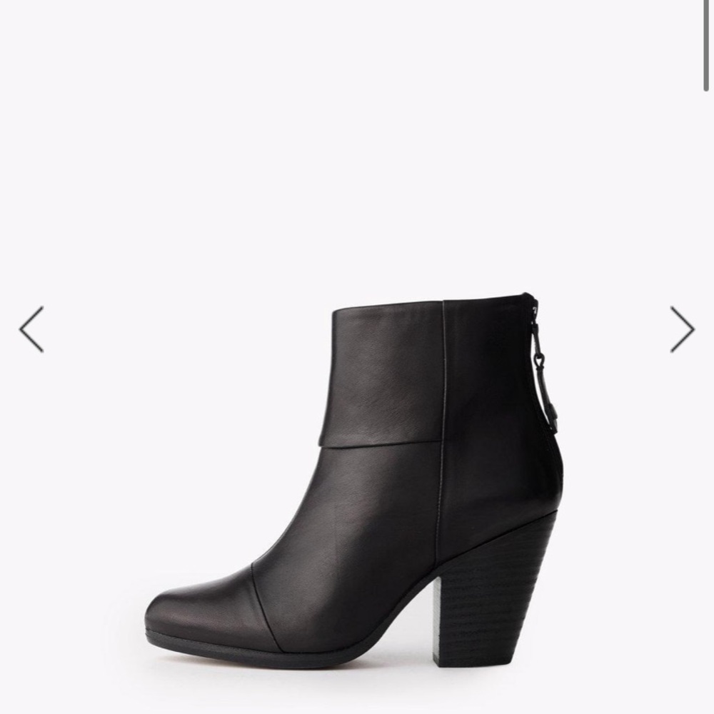 Rag & Bone Black Leather Newbury Booties